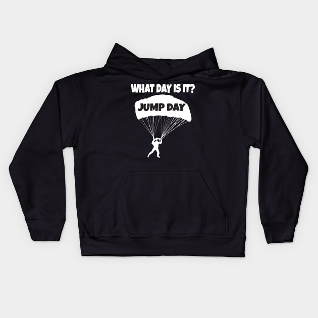 Jump day funny skydiver Kids Hoodie by Work Memes